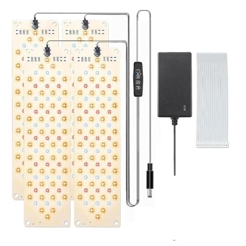 TERRIFI 4Pack Plant Grow Light, 40W Ultra-Thin Panel, 5000K Full Spectrum Grow Lights for Indoor Plants, 316 LEDs, 3/9/12H Timer, 10 Dimmable Levels, LED Grow Light for Indoor Pot Plants Bonsai, Plant