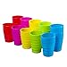 PLASKIDY Kids Cups Set of 15 Children Plastic Cups Reusable - 15 Oz Drinking Cups for Kids - BPA Free Dishwasher Safe Unbreakable Plastic Water Tumblers