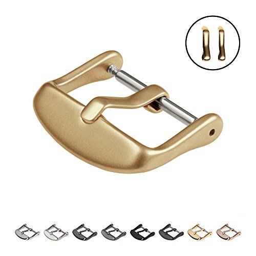 Archer Watch Straps | Stainless Steel PVD Replacement Buckle (Matte Gold, 18mm) - Thumbnail 4