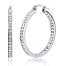 Jstyle Stainless Steel Womens Hoop Earrings Cubic Zirconia Earrings for Teen Girls