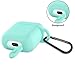 ZALU Compatible for AirPods Case with Keychain, Shockproof Protective Premium Silicone Cover Skin for AirPods Charging Case 2 & 1 (Airpods 1, Mint Green)