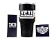 Yeti Rambler Tumbler Cups with Lids, 30 oz, Set of 2-Black+Stainless Steel