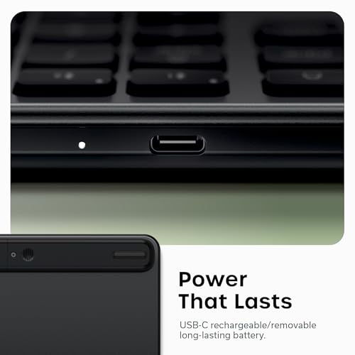 Satechi Slim EX3 Wireless Keyboard, Full-Size Keyboard with Numpad, Multi-Device Bluetooth, 2.4GHz Connection for macOS, Windows, Android, Instant OS Key Remap,USB-C Rechargeable Battery - Space Black
