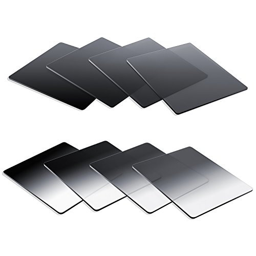 Rangers 8pcs ND Filter kit (Full and Graduated ND2, ND4, ND8, ND16 Filters, Optics) and 9 Filter Adaptors Ring (49-82mm) and 1 ABS Adaptor Holder + Carrying Case + Lens Cleaning Cloth