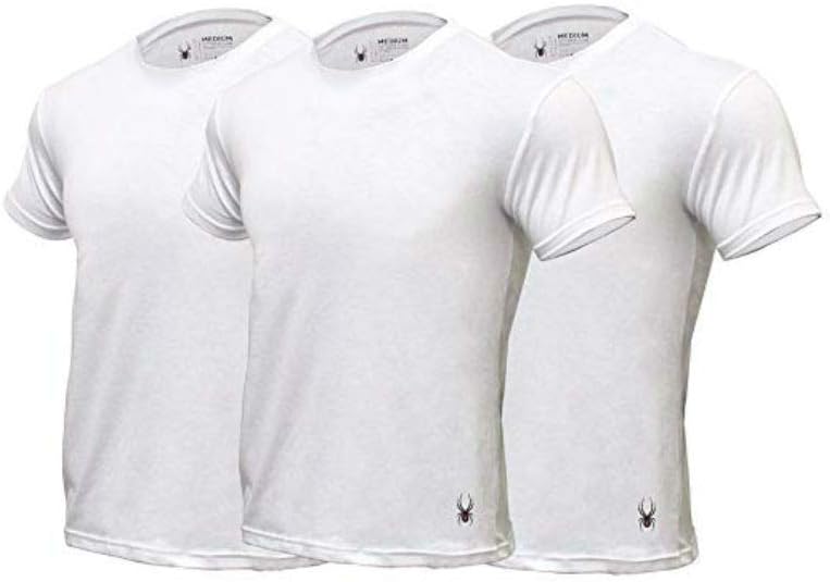 Spyder Mens Pro-Cotton Crew Neck T-Shirts White Color Set 3