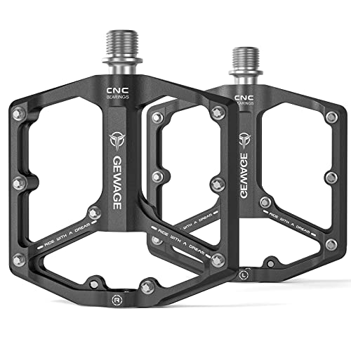 Road/Mountain Bike Pedals - 3 Bearings Bicycle Pedals - 9/16” CNC Machined
