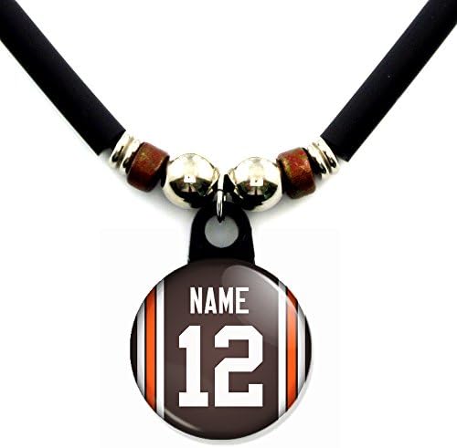 Cleveland Football Jersey Pin Back Button Necklace Personalized with Your Name and Number