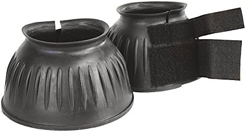 HORZE FinnTack Ribbed Bell Boots - Black - L