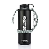 45 Degree Latitude Paracord Single Strap Carabiner Bottle Holder - 40 oz Gray