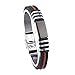JUSNOVA 17Pcs Braided Leather Bracelets for Men Women Wooden Beaded Cuff Wrap Bracelet Adjustable Brown
