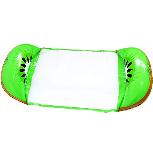 MENGDUO Water Hammock Pool Lounger Float Hammock Inflatable Rafts Swimming Pool Air Lightweight Floating Chair Compact and Portable Swimming Pool Mat for Adults and Kids (Kiwifruit)