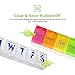 Weekly Pill Organizer 2 Times A Day Am Pm with Easy Push Button,7 Day Large Daily Pill Box Organizer to Hold Vitamin, Fish Oil, Supplements and Medicine (Color) (Without AM PM)