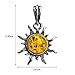 Ian and Valeri Co. Dark Amber Sterling Silver Small Sun Pendant Necklace 18 Inches