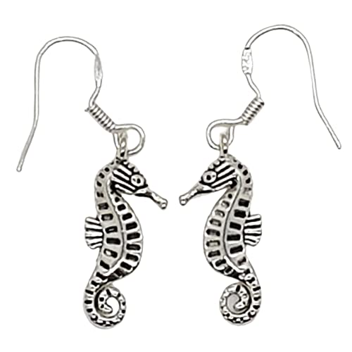 Seahorse Earrings Sterling Silver 925 Hooks, for Girls, Women and Beach Parties