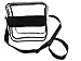 Football Stadium Approved Clear Messenger Bag Clear Shoulder Bag Transparent Purse with Adjustable Strap (Black)