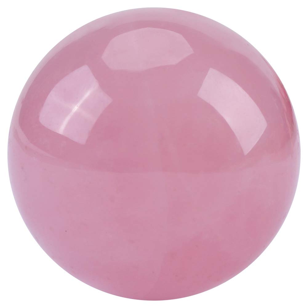 Zerodis Crystal Ball Crystal Rose Quartz Stone Sphere 1 pcs Healing Ball Rose Quartz Stone Sphere Decorative Ball Yoga Balancing Ball