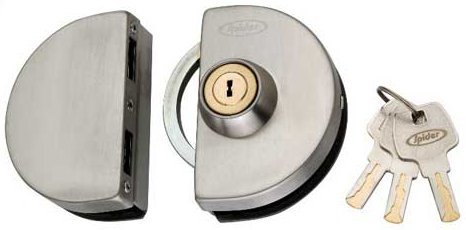 Spider Glass Door Lock Semi Circle With 3 Brass Wave Keys, [GDL01],(HSN Code:83014090 )