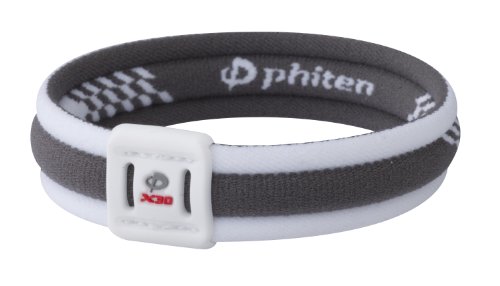 Phiten Titanium Bracelet X30 Edge, White / Gray, 7.5 Inch