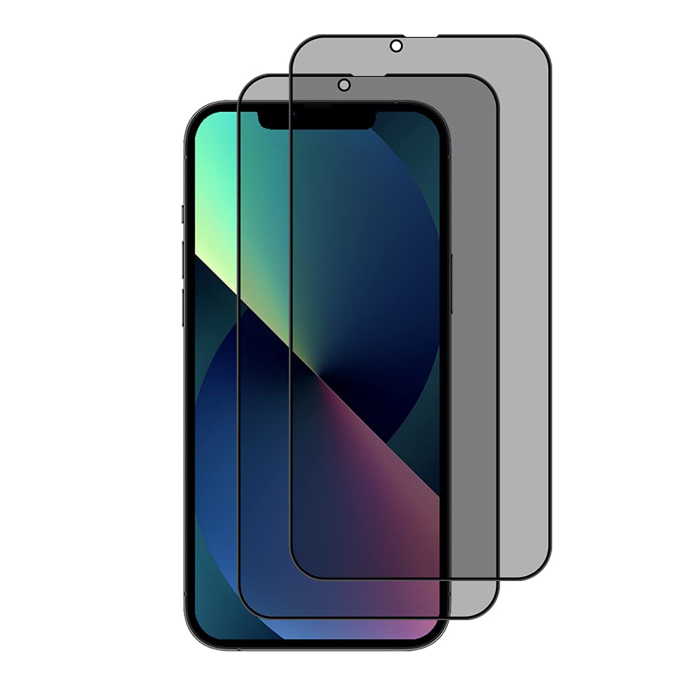 PaceBid Privacy Tempered Glass Compatible with iPhone 13 Mini [Pack of 2], Anti-Spy 9H Hardness Tempered Glass Film, Bubble- Privacy Screen Protector, Tempered for iPhone 13 Mini