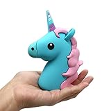 DBigness 2600mAh Blue Unicorn Cute Funny Cartoon PVC External Battery Portable Charger Backup Pack Power Bank for Smart Phone