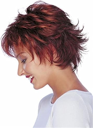 Women Wigs Red Short Curly Natural Heat Resistant Synthetic Hair Wigs 8 inch