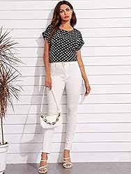 Floerns Women's Short Sleeve Business Casual Tops