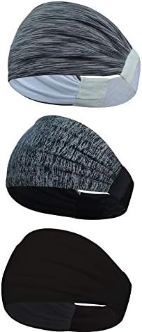 KEREITH 3PACK Women Lightweight Sport Headband No-slip Sweat Band for Men- Stretchy Hair Bands Headwear - Best for Running Cycling Hot Yoga and Athletic Workouts