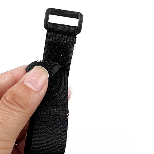 uxcell Nylon Detachable Fastener Hook Loop Tie Cord Strap Sticky Back Tape 10 Pcs Black