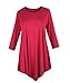 MILANKERR Women's Casual Plus Size 3/4 Sleeve Irregular Hem Dress Basic Shirt