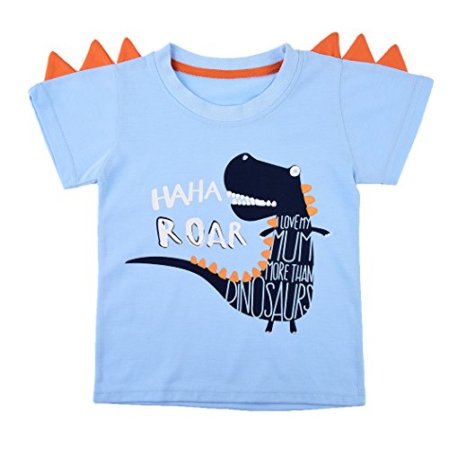 Little Boys  Short Sleeve T-Shirts Dinosaur Cotton Tops Tee for Kids Size 3 4 5 6 7 T