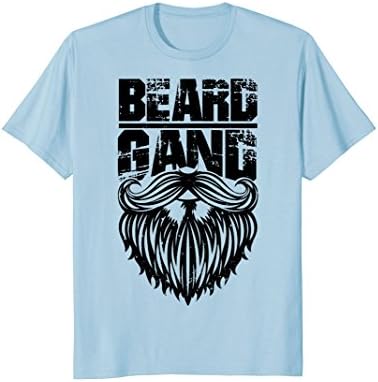 Mens beard gang mustache t-shirt men 2XL Baby Blue