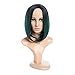 LOSMOEER Ombre Green Bob Wig Short Straight Synthetic Green Wigs Middle Part Natural Hair Wigs for Women None Lace Wig Cap (Ombre Green)