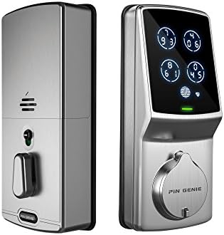 PIN Genie Keyless Digital Door Lock (PGD718) with Highly Secure Patented Touchscreen | Discrete PIN Code Input | Keypad Deadbolts Smart Home Entry | Satin Nickel