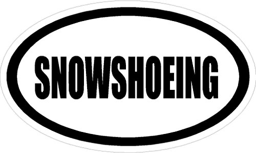 SNOWSHOEING Euro Style 6" oval sports vinyl decal sticker