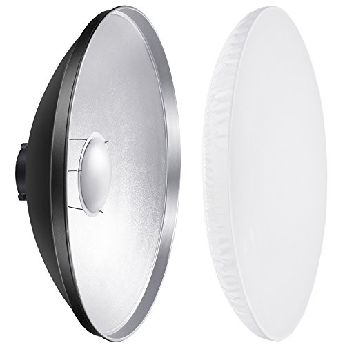 Neewer 16 inches/41 Centimeters Aluminum Standard Reflector Beauty Dish with White Diffuser Sock for Bowens Mount Studio Strobe Flash Light Like Neewer Vision 4 VC-400HS VC-300HH VC-300HHLR VE-300