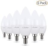 Litake E12 LED Bulbs Daylight, LED Candelabra Bulbs 60W Equivalent,600 lm, 5000K E12 Base LED Chandelier Light Bulbs, Non-Dimmable, 6 Pack