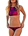 Vintagerose Push Up Swimsuit Tie Dye Swimwear Pin Up Padded Bikini Sets, Red, Small