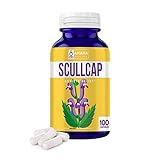 Organic Scullcap Capsules by Ahana Nutrition - Scullcap Herb for Anti Anxiety, Inflammation Relief, Nervous System Support and Detox (425mg - 100 Easy to Swallow Capsules)