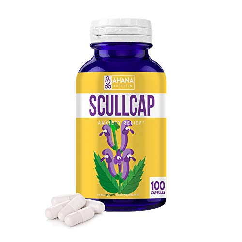 Organic Scullcap Capsules by Ahana Nutrition - Scullcap Herb for Anti Anxiety, Inflammation Relief, Nervous System Support and Detox (425mg - 100 Easy to Swallow Capsules) Organic Scullcap Capsules by Ahana Nutrition - Scullcap Herb for Anti Anxiety, Inflammation Relief, Nervous System Support and Detox (425mg - 100 Easy to Swallow Capsules)