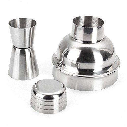 Baifeng 5pcs/Set Cocktail Shaker Making Set, 550ml Stainless Steel Shaker Shaker Mixer, Drink Hawthorn Strainer,Ice Clip Tongs,Mixing Spoon,Measuring Cup Bar Tool - Thumbnail 2
