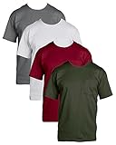 Fruit of the Loom Mens 4Pack Assorted Pocket Crewneck T-Shirts Undershirts L