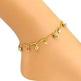 Doinshop Women's Foot Chain Jewelry Beach Barefoot Sandal Ankle Bracelet Gold (Bell Star)