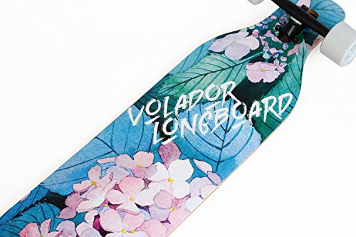 VOLADOR 42inch Freeride Longboard Complete Cruiser (Drop Through Deck - Camber concave)(Petunia) - Thumbnail 3