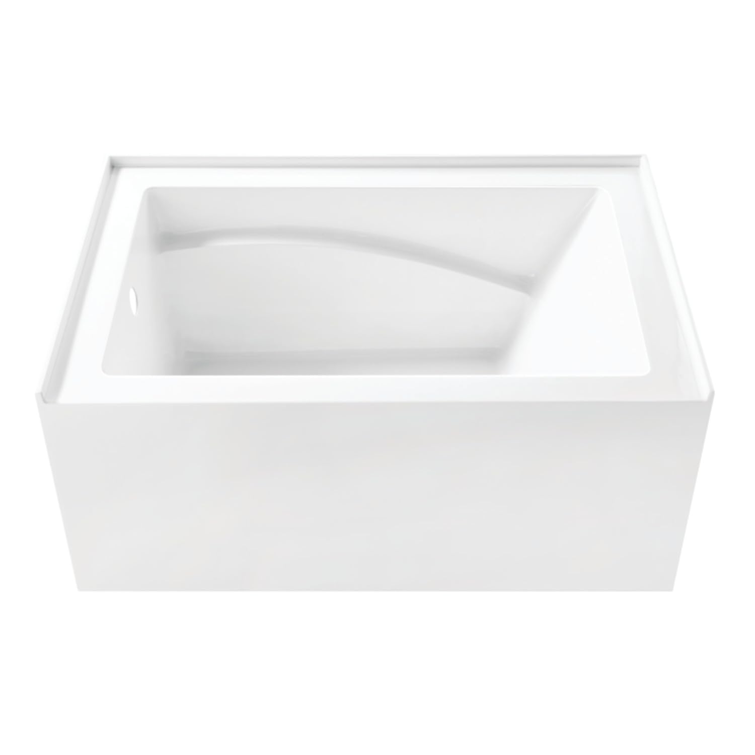 Photo 1 of Aqua Eden VTAM4832L22D 48-Inch Anti-Skid Acrylic 3-Wall Alcove Tub with Left Hand Drain, Glossy White