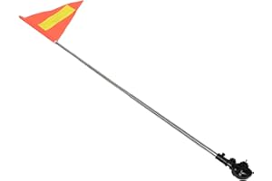 STOBAZA Wheelchair Safety Flag with Reflective Triangular Banner, 1.6m Telescopic Pole with Clamp Mount,