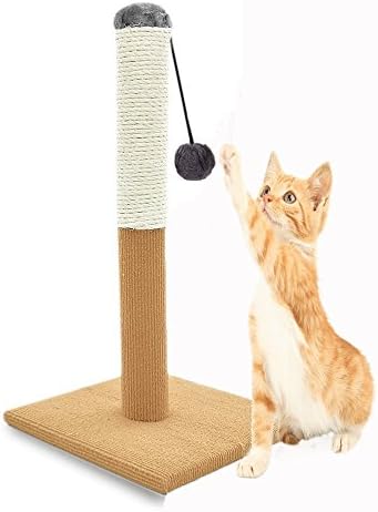 Cat Scratching Post Interactive 2 in 1 Cat Toy Tall With Hanging Ball For Most Of Kitty