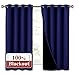 NICETOWN 100% Blackout Curtain Panels, Thermal Insulated Black Liner Curtains for Nursery Room, Noise Reducing and Cold Blocking Drapes for Windows (Royal Blue, Set of 2, 52-inch Wide by 63-inch Long)