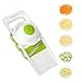 Zanmini Vegetable Cutter Food Chopper,5 in 1 Multi-functional Food Slicer Cheese Grater Kitchen Set comes with Food Holder, Fruit Peeler and 5 Stainless Steel Blades,Best Hand-held Best Mother's Gift