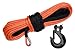 X-BULL SK75 3/8" x 100ft Dyneema Synthetic Winch Rope with Hook Car Tow Recovery Cable（23,809 Lbs,Blue） (Orange)