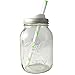 Mason Drinking Jar with Straw and Sip Lid 32oz (green)
